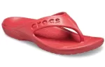 Crocs Baya Chinelos planos casuais minimalistas vermelhos 11999-6EN