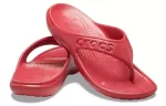 Crocs Baya Chinelos planos casuais minimalistas vermelhos 11999-6EN