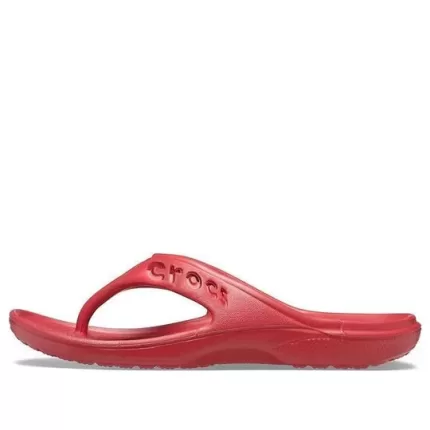 Crocs Baya Chinelos planos casuais minimalistas vermelhos 11999-6EN