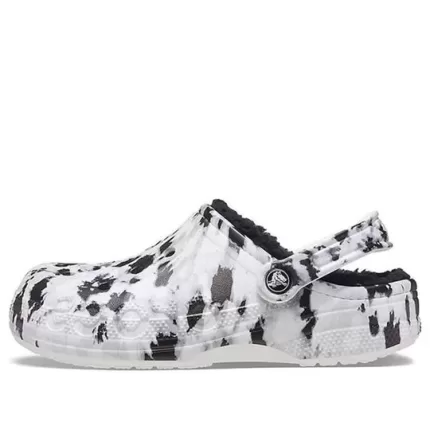 Crocs Baya Lined Clog Fleece Forrado Unissex Branco Cinza Chinelos ‘White Grey’