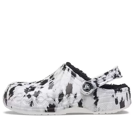 Crocs Baya Lined Clog Fleece Forrado Unissex Branco Cinza Chinelos ‘White Grey’