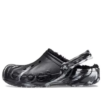 Crocs Baya Lined Marmoreado Clogs ‘Prata Preta’
