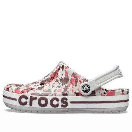 Crocs Bayaband Impresso Classic Clogs ‘Branco Marrom Vermelho’