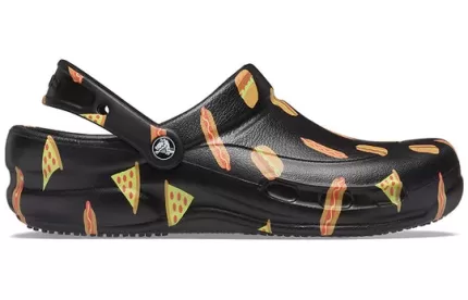 Crocs Bistro Graphic Clog Elegante Casual Sandálias Pretas