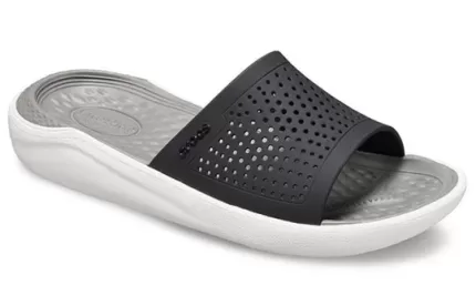 Crocs Chinelos LiteRide Fashion unissex cinza claro