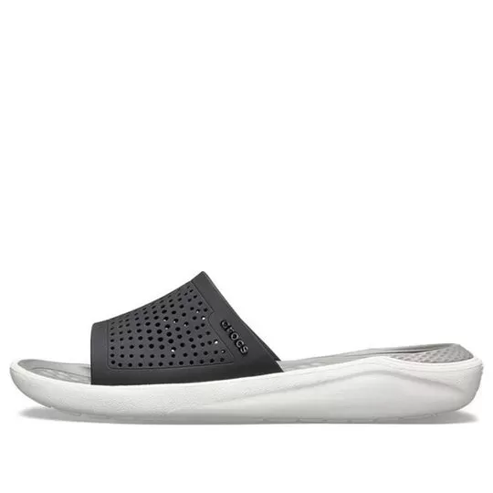 Crocs Chinelos LiteRide Fashion unissex cinza claro