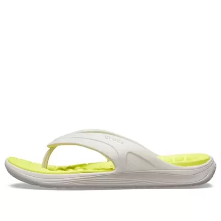 Crocs Chinelos Reviva elegantes com bico redondo superior ‘Branco Amarelo’