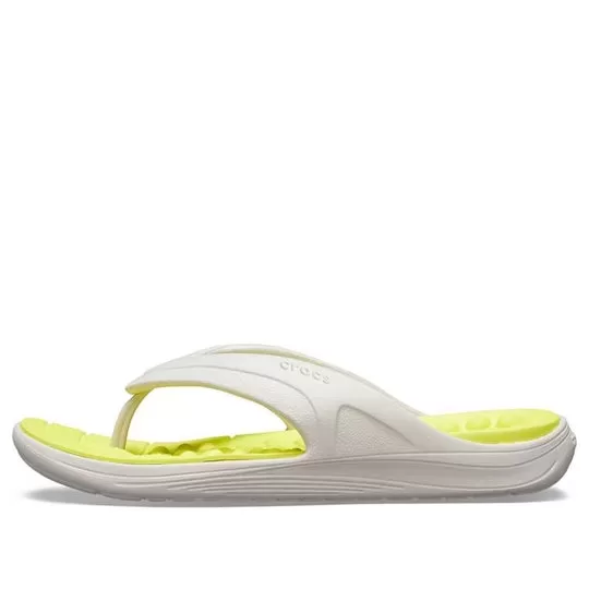 Crocs Chinelos Reviva elegantes com bico redondo superior ‘Branco Amarelo’