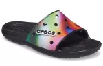 Crocs Chinelos coloridos casuais unissex multicoloridos pretos