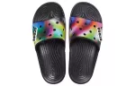 Crocs Chinelos coloridos casuais unissex multicoloridos pretos