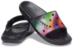 Crocs Chinelos coloridos casuais unissex multicoloridos pretos