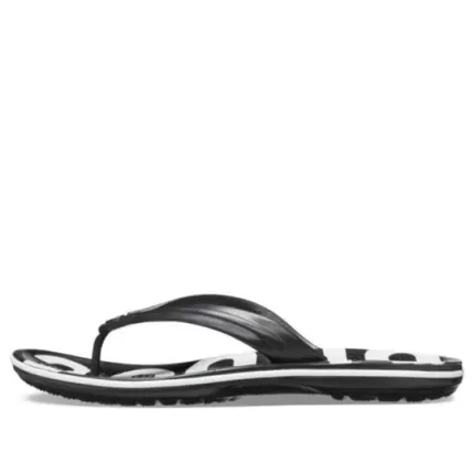 Crocs Chinelos com estampa de crocband preto branco