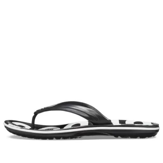 Crocs Chinelos com estampa de crocband preto branco