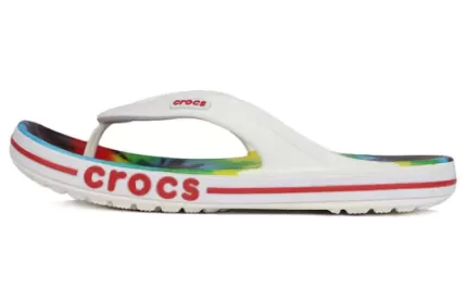 Crocs Chinelos com padrão tie-dye branco unissex ‘branco’