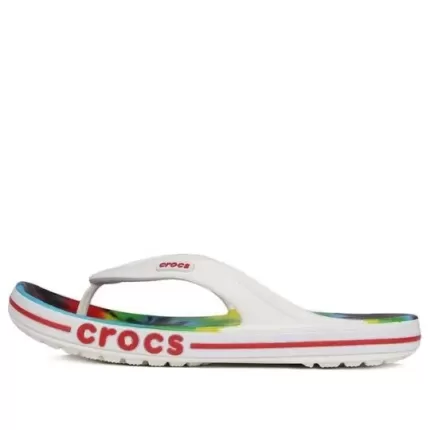 Crocs Chinelos com padrão tie-dye branco unissex ‘branco’