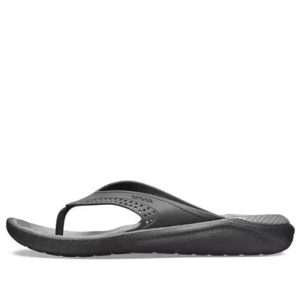 Crocs Chinelos de praia minimalistas LiteRide cinza escuro