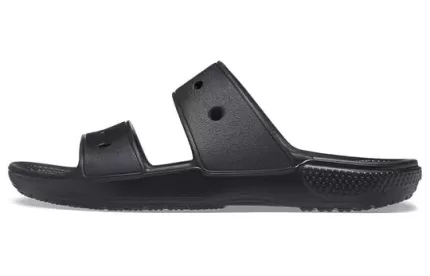 Crocs Chinelos esportivos casuais aconchegantes pretos