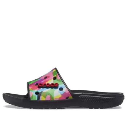 Crocs Classic Bloco de bolhas Slides ‘Preto Multi’