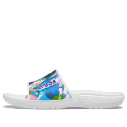 Crocs Classic Bloco de bolhas Slides ‘White Multi’
