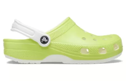 Crocs Classic Brilha no escuro Clogs ‘Verde Limão Branco’