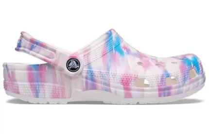 Crocs Classic Casual Unissex Branco Rosa Azul Sandálias ‘White Pink Blue’