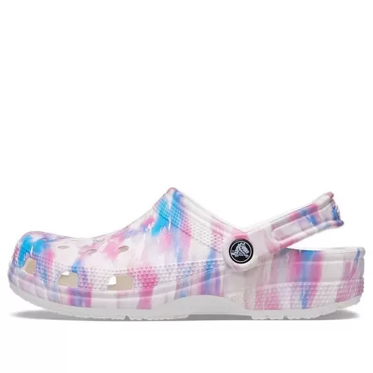 Crocs Classic Casual Unissex Branco Rosa Azul Sandálias ‘White Pink Blue’