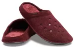 Crocs Classic Chinelos casuais grossos e quentes unissex vinho tinto