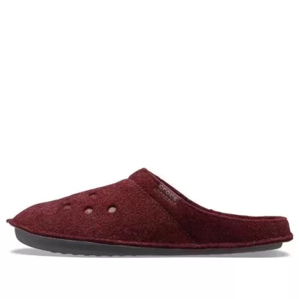 Crocs Classic Chinelos casuais grossos e quentes unissex vinho tinto