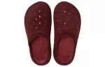 Crocs Classic Chinelos casuais grossos e quentes unissex vinho tinto