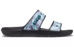 Crocs Classic Chinelos casuais unissex azuis pretos