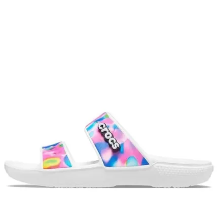 Crocs Classic Chinelos coloridos unissex branco rosa ‘White Pink’