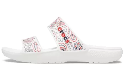 Crocs Classic Chinelos esportivos antiderrapantes e resistentes ao desgaste unissex brancos
