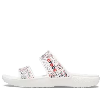 Crocs Classic Chinelos esportivos antiderrapantes e resistentes ao desgaste unissex brancos