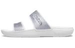 Crocs Classic Chinelos prateados unissex moda casual