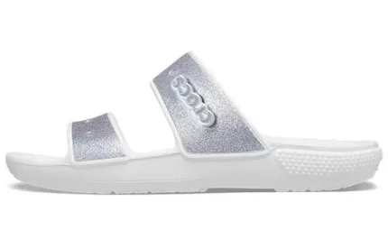 Crocs Classic Chinelos prateados unissex moda casual