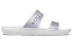 Crocs Classic Chinelos prateados unissex moda casual