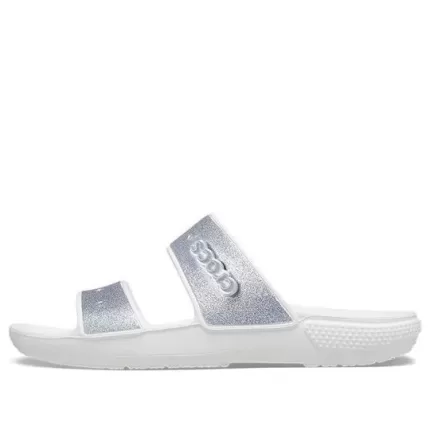 Crocs Classic Chinelos prateados unissex moda casual