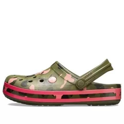 Crocs Classic Clog Beach Sandálias Verde Rosa