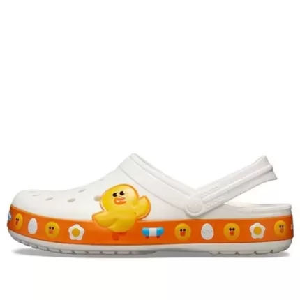 Crocs Classic Clog Line Friends Beach Branco Amarelo Sandálias Unissex ‘White Yellow’