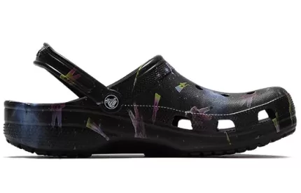 Crocs Classic Clog Sapatos de praia casuais respiráveis ​​pretos unissex