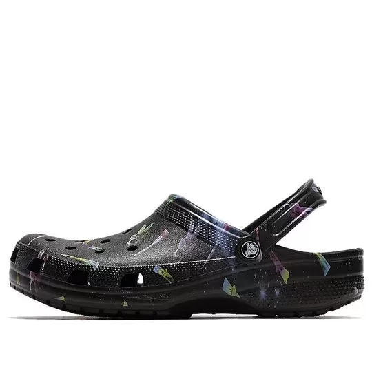 Crocs Classic Clog Sapatos de praia casuais respiráveis ​​pretos unissex