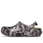 Crocs Classic Corante alvejante forrado Clogs ‘Preto Branco Bege’