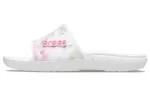 Crocs Classic Corante descolorante Slides ‘Rosa Branco’