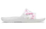 Crocs Classic Corante descolorante Slides ‘Rosa Branco’