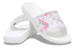 Crocs Classic Corante descolorante Slides ‘Rosa Branco’