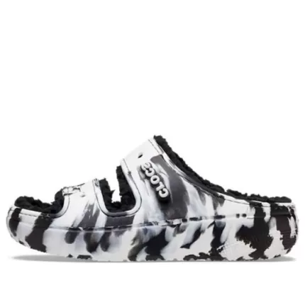 Crocs Classic Cozzzy Sandálias Marmorizadas ‘Black White’ 207907