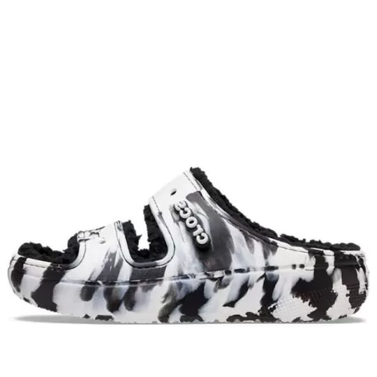 Crocs Classic Cozzzy Sandálias Marmorizadas ‘Black White’ 207907