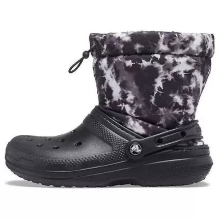 Crocs Classic Forrado Neo Puff Tie Dye Boots ‘Preto Branco’