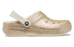 Crocs Classic Forrado com glitter Clogs ‘Ouro Branco’