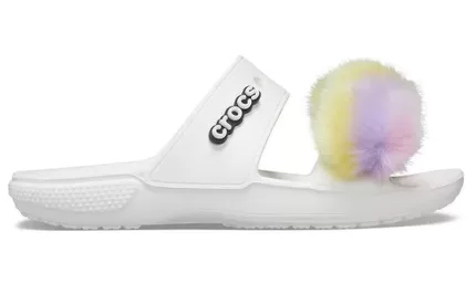 Crocs Classic Fur Sure 2 tiras Sandálias ‘Brancas’